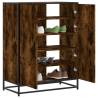  Shoe Cabinet Smoked Oak 75x38x97.5 cm Engineered Wood and Metal Colour smoked oak Quantity in Package 1 Number of Number of shelves 