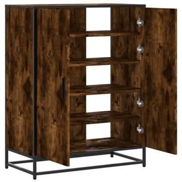 Shoe Cabinet Smoked Oak 75x38x97.5 cm | Hipomarket