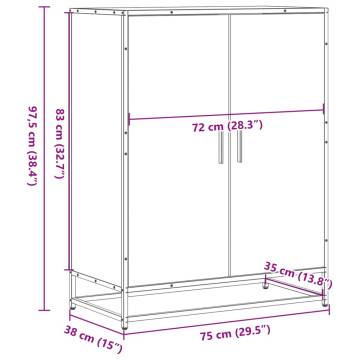 Shoe Cabinet Smoked Oak 75x38x97.5 cm | Hipomarket