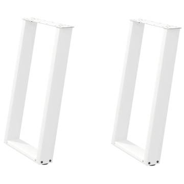 vidXL U-Shaped Dining Table Legs - White Steel 50x(72-73)cm