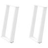 vidXL U-Shaped Dining Table Legs - White Steel 50x(72-73)cm