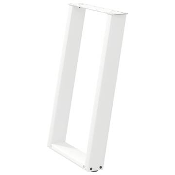 vidXL U-Shaped Dining Table Legs - White Steel 50x(72-73)cm