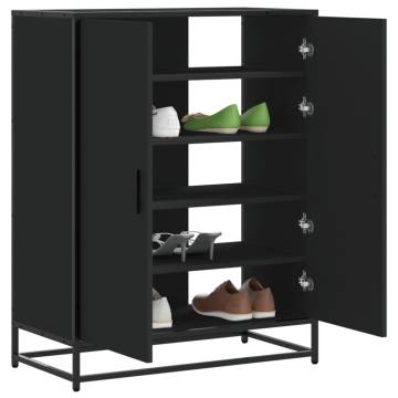 Shoe Cabinet Black 75x38x97.5 cm - Durable Storage Solution