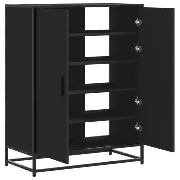 Shoe Cabinet Black 75x38x97.5 cm - Durable Storage Solution