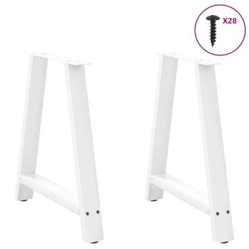 A-Shaped Coffee Table Legs - White Steel 80x(72-73) cm | HipoMarket