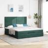 Dark Green Ottoman Bed with Mattress - 180x200cm Velvet