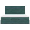 Dark Green Ottoman Bed with Mattress - 180x200cm Velvet