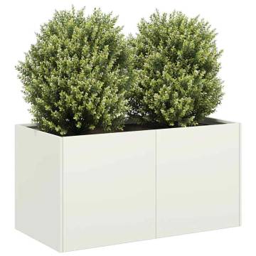 Stylish White Planter - 80x40x40 cm Cold-Rolled Steel