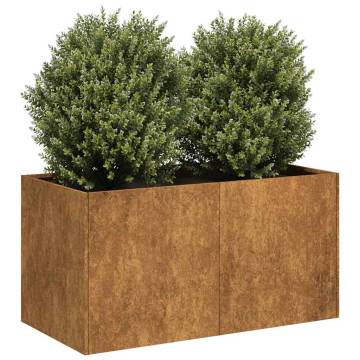 Stylish Rusty Planter 80x40x40 cm - Weathering Steel