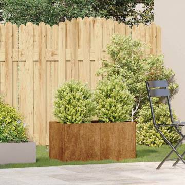 Stylish Rusty Planter 80x40x40 cm - Weathering Steel