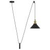 Height Adjustable Gloss Black Pendant Lamp - E27 | HipoMarket