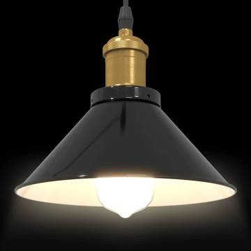 Height Adjustable Gloss Black Pendant Lamp - E27 | HipoMarket