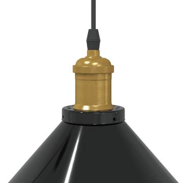 Height Adjustable Gloss Black Pendant Lamp - E27 | HipoMarket