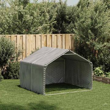 Outdoor Dog Kennel with Cover - 2x2x1.5m Galvanised Steel