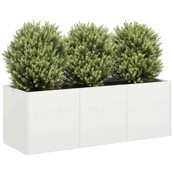 Stylish White Cold-Rolled Steel Planter - 120x40x40 cm