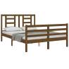 Stylish Honey Brown Bed Frame with Headboard - 140x200 cm