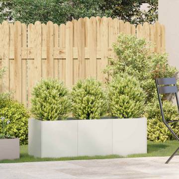 Stylish White Cold-Rolled Steel Planter - 120x40x40 cm