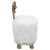 Stool White Solid Teak Wood - Modern & Comfortable Seating