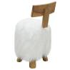 Stool White Solid Teak Wood - Modern & Comfortable Seating