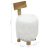 Stool White Solid Teak Wood - Modern & Comfortable Seating