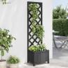 Planter with Trellis Black Solid Wood Fir Colour black Size 40 x 30 x 135 cm Quantity in Package 1 