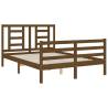 Stylish Honey Brown Bed Frame with Headboard - 140x200 cm