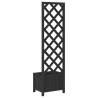 Planter with Trellis - Black Solid Wood Fir | HipoMarket