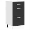 Bottom Cabinet Black 40x46x81.5 cm - Durable Engineered Wood