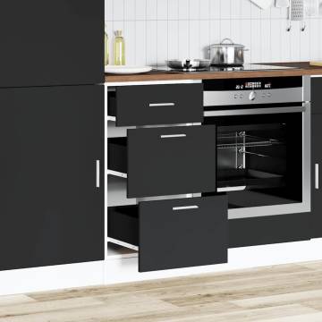 Bottom Cabinet Black 40x46x81.5 cm - Durable Engineered Wood