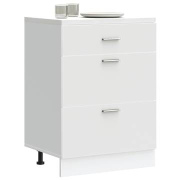 White Engineered Wood Kitchen Base Cabinet | Durable & Stylish