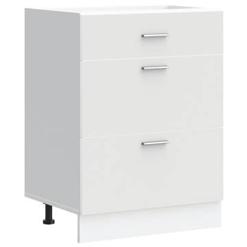 White Engineered Wood Kitchen Base Cabinet | Durable & Stylish