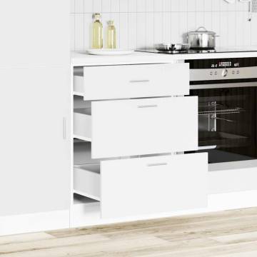 White Engineered Wood Kitchen Base Cabinet | Durable & Stylish