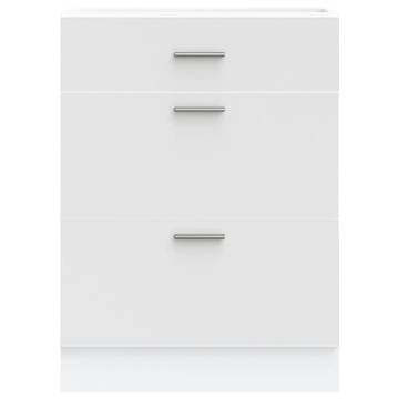 White Engineered Wood Kitchen Base Cabinet | Durable & Stylish