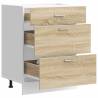 Sonoma Oak Kitchen Base Cabinet - Durable Engineered Wood