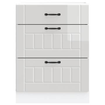 Lucca High Gloss White Kitchen Base Cabinet | Hipomarket