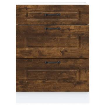 Kalmar Kitchen Base Cabinet - Smoked Oak Engineered Wood