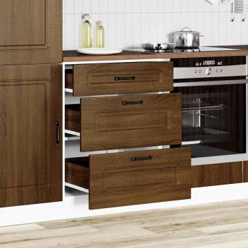 Kalmar Brown Oak Kitchen Base Cabinet | HipoMarket UK