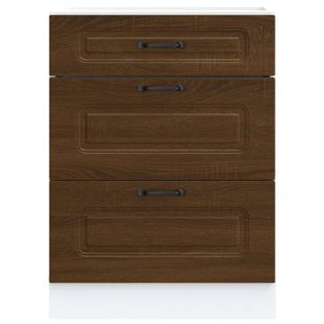 Kalmar Brown Oak Kitchen Base Cabinet | HipoMarket UK