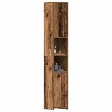 Elegant Old Wood Bathroom Cabinet - 30x30x183.5 cm