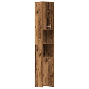 Elegant Old Wood Bathroom Cabinet - 30x30x183.5 cm