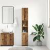 Elegant Old Wood Bathroom Cabinet - 30x30x183.5 cm