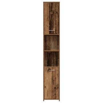 Elegant Old Wood Bathroom Cabinet - 30x30x183.5 cm