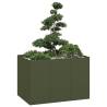 Olive Green Steel Planter 120x80x80 cm - Stylish Outdoor Decor