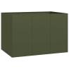 Olive Green Steel Planter 120x80x80 cm - Stylish Outdoor Decor