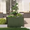 Olive Green Steel Planter 120x80x80 cm - Stylish Outdoor Decor