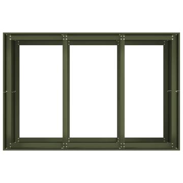 Olive Green Steel Planter 120x80x80 cm - Stylish Outdoor Decor