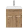 Stylish Sink Cabinet with Built-in Basin - Artisan Oak