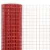 Chicken Wire Fence Steel with PVC Coating 25x1 m Red | HipoMarket