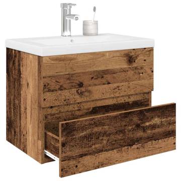 Stylish Old Wood Sink Cabinet with Basin & Faucet - HipoMarket