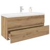 Stylish Sink Cabinet with Built-in Basin - Artisan Oak | HipoMarket